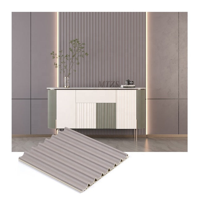WPC Fluted Wall Panels - Acoustic 3D Slat Wall Paneling (8-Pack)
